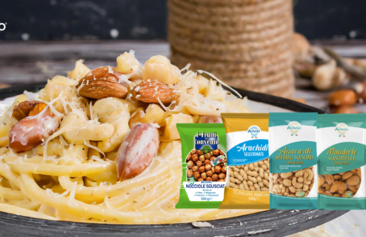 carbonara vegetariana con frutta secca