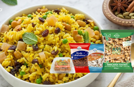 riso curcuma frutta secca